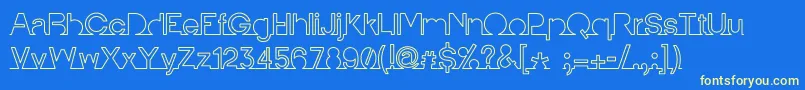 フォントIamonlinewithuLine – 黄色の文字、青い背景