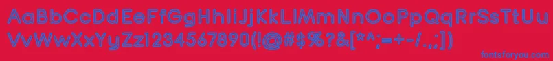 フォントTurntableOt – 赤い背景に青い文字