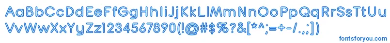 フォントTurntableOt – 白い背景に青い文字