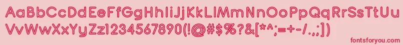 フォントTurntableOt – ピンクの背景に赤い文字