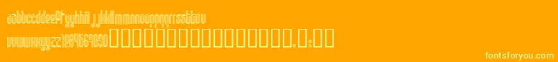 Disco1 ffy-Schriftart – Gelbe Schriften auf orangefarbenem Hintergrund
