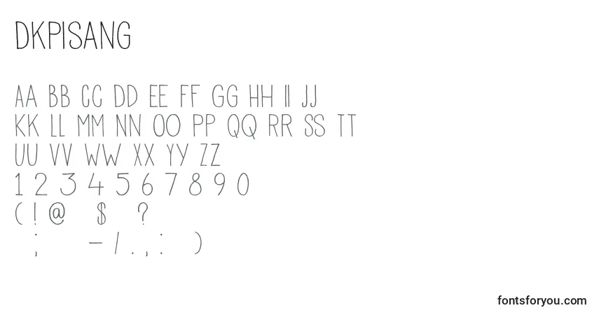 Schriftart DkPisang – Alphabet, Zahlen, spezielle Symbole
