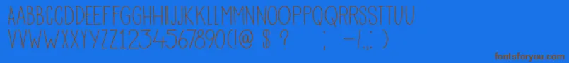 DkPisang Font – Brown Fonts on Blue Background