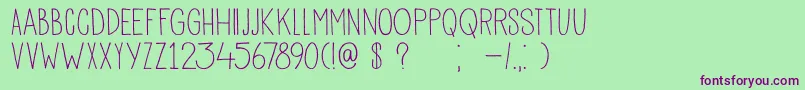 DkPisang Font – Purple Fonts on Green Background