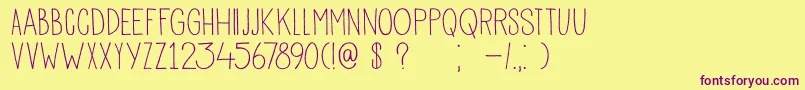 DkPisang Font – Purple Fonts on Yellow Background
