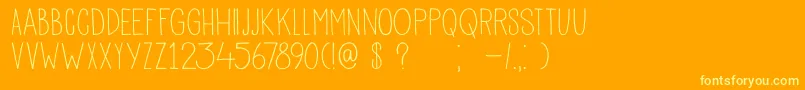 More about DkPisang Font DkPisang Font – Yellow Fonts on Orange Background