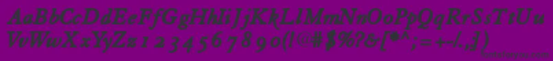 Tiascoosssk-fontti – mustat fontit violetilla taustalla