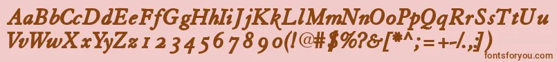 Tiascoosssk Font – Brown Fonts on Pink Background