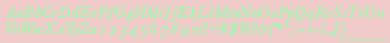 Tiascoosssk Font – Green Fonts on Pink Background