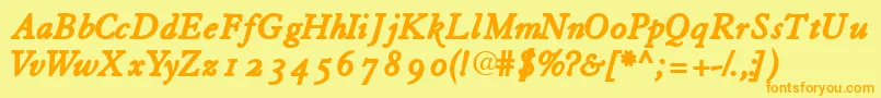 Tiascoosssk Font – Orange Fonts on Yellow Background