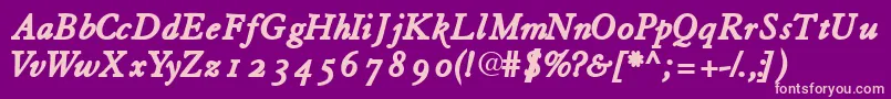 Tiascoosssk Font – Pink Fonts on Purple Background