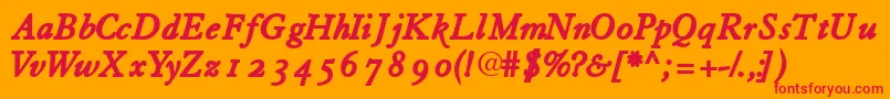 Tiascoosssk Font – Red Fonts on Orange Background