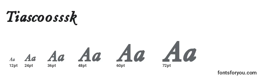 Размеры шрифта Tiascoosssk