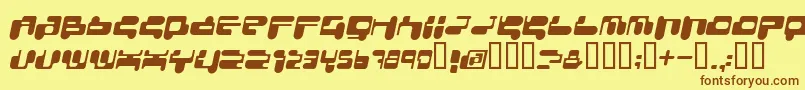 フォントConsri – 茶色の文字が黄色の背景にあります。