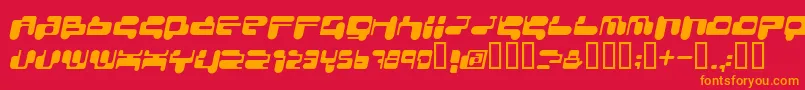 フォントConsri – 赤い背景にオレンジの文字