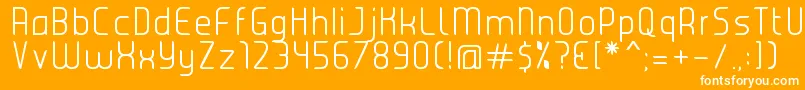 JuiceLight-Schriftart – Weiße Schriften auf orangefarbenem Hintergrund