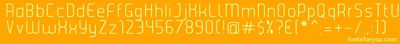 JuiceLight-Schriftart – Gelbe Schriften auf orangefarbenem Hintergrund