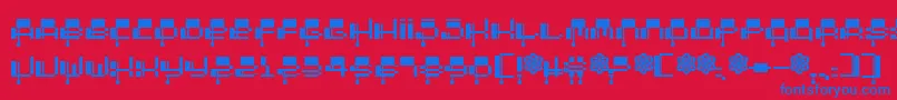 fuente 2000 – Fuentes Azules Sobre Fondo Rojo
