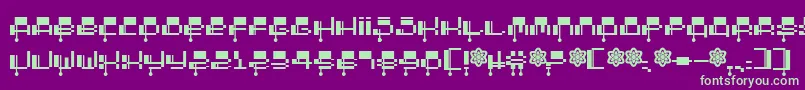 2000 Font – Green Fonts on Purple Background