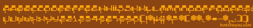 2000 Font – Orange Fonts on Brown Background