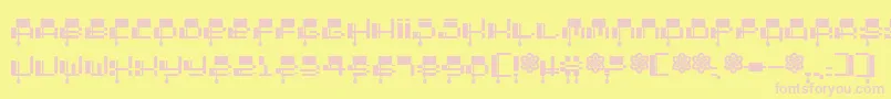 2000 Font – Pink Fonts on Yellow Background