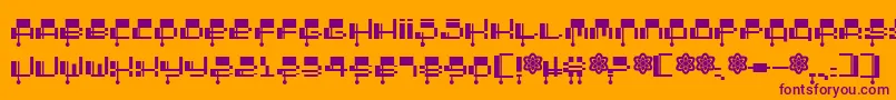 2000 Font – Purple Fonts on Orange Background