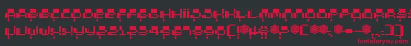 2000 Font – Red Fonts on Black Background