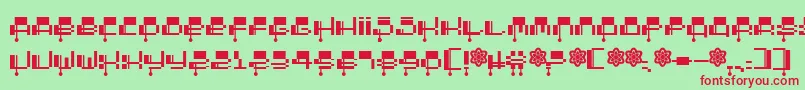 2000 Font – Red Fonts on Green Background