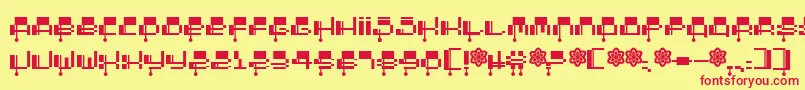 2000 Font – Red Fonts on Yellow Background