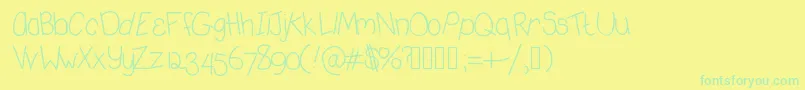 Deedeekoolaid Font – Green Fonts on Yellow Background