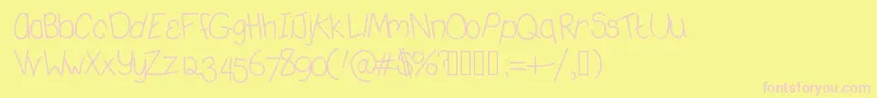Deedeekoolaid-Schriftart – Rosa Schriften auf gelbem Hintergrund