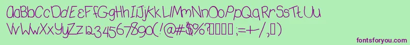 Deedeekoolaid Font – Purple Fonts on Green Background