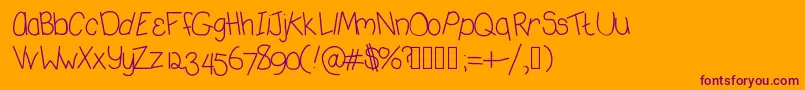 Deedeekoolaid Font – Purple Fonts on Orange Background