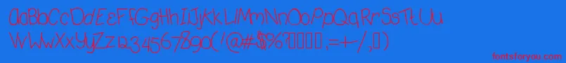Deedeekoolaid Font – Red Fonts on Blue Background