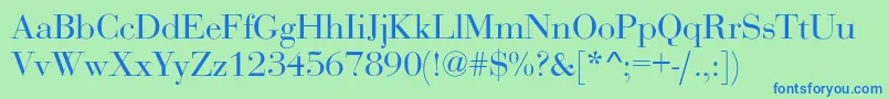 BodoniNormal Font – Blue Fonts on Green Background