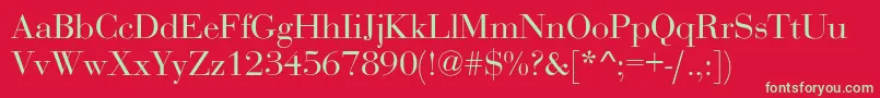 フォントBodoniNormal – 赤い背景に緑の文字