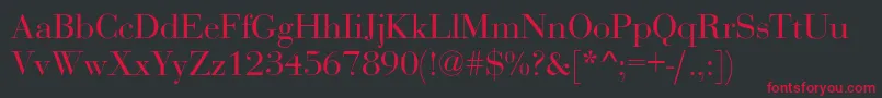 BodoniNormal Font – Red Fonts on Black Background