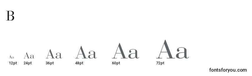 Размеры шрифта BodoniNormal