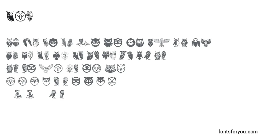 Schriftart Owl – Alphabet, Zahlen, spezielle Symbole