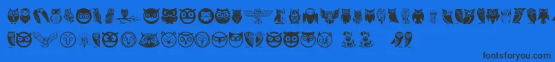 fuente Owl – Fuentes Negras Sobre Fondo Azul