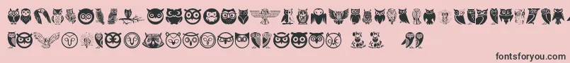 Fonte Owl – fontes pretas em um fundo rosa