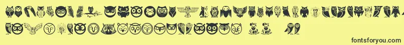 Owl Font – Black Fonts on Yellow Background