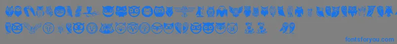 Owl Font – Blue Fonts on Gray Background