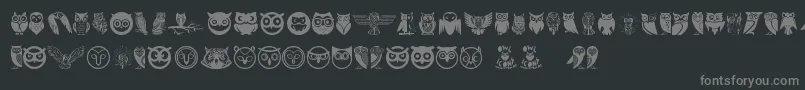 Owl Font – Gray Fonts on Black Background