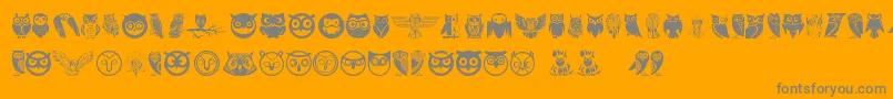 Owl Font – Gray Fonts on Orange Background