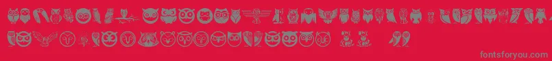 Owl Font – Gray Fonts on Red Background