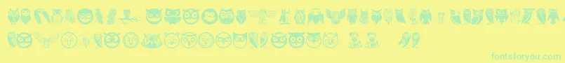 Owl Font – Green Fonts on Yellow Background