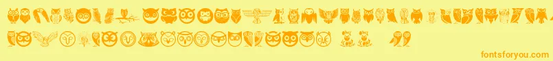 Owl Font – Orange Fonts on Yellow Background