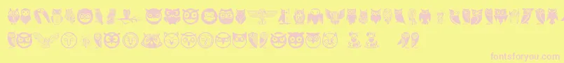 Owl Font – Pink Fonts on Yellow Background