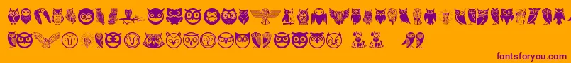 Owl-Schriftart – Violette Schriften auf orangefarbenem Hintergrund